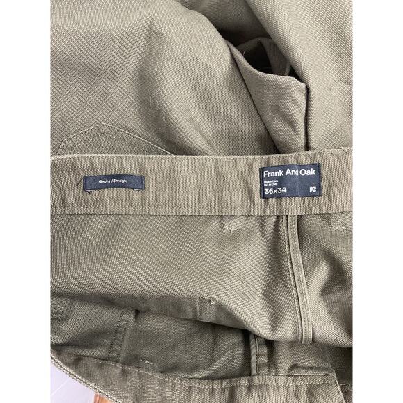 Frank & Oak Mens The Joey Fatique Pant Straight Fit In Fatique Green Size 36/34 - Picture 9 of 10
